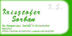 krisztofer sorban business card